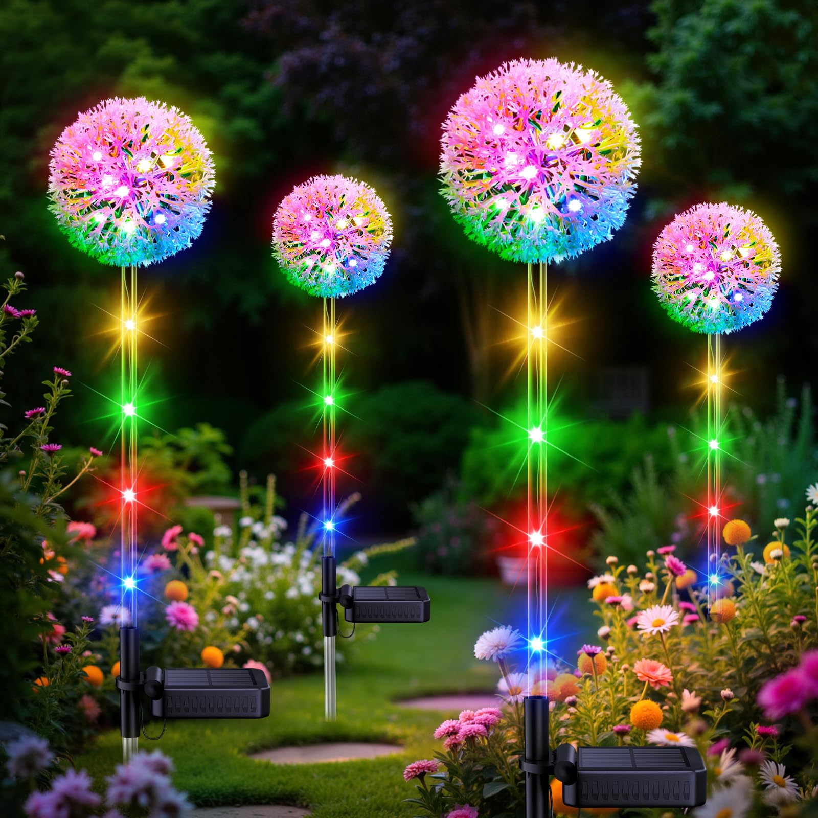 Amazon.com : BONLION Solar Garden Lights Outdoor Decor: 4 Pack